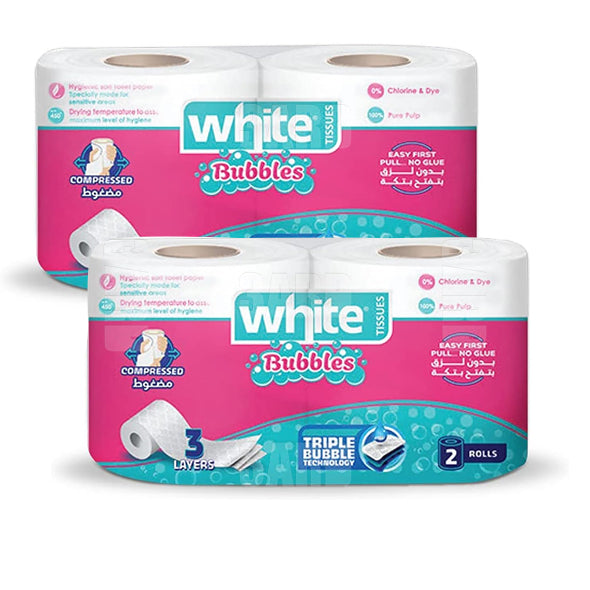 White Bubbles Toilet Paper 2 Rolls - pack of 2