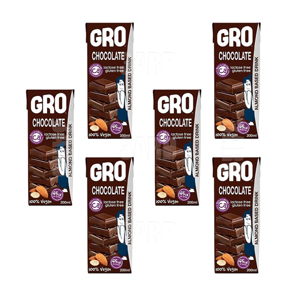 Gro Almond Chocolate Milk 200ml - Pack of 6