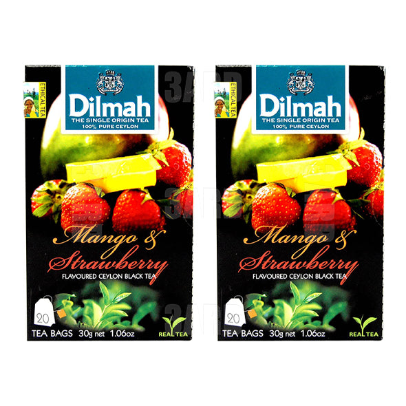 Dilmah Mango & Strawberry Flavoured Tea 20 Teabags - Pack of 2