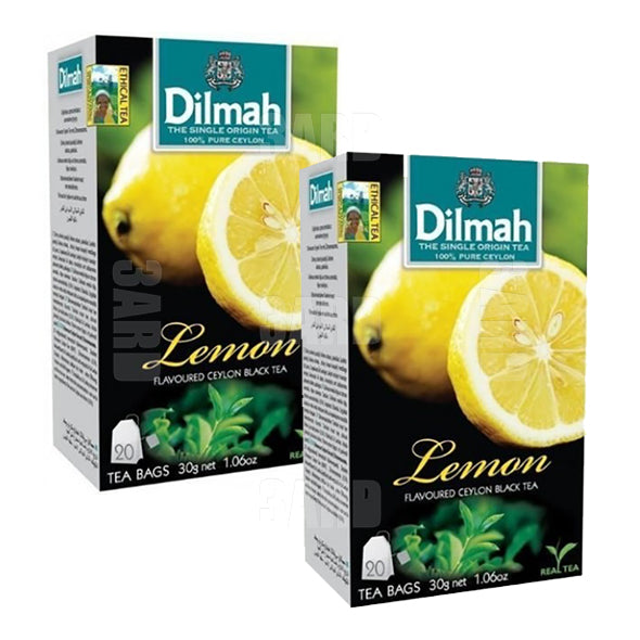 Dilmah Lemon Flavoured Tea 20 Teabags - Pack of 2