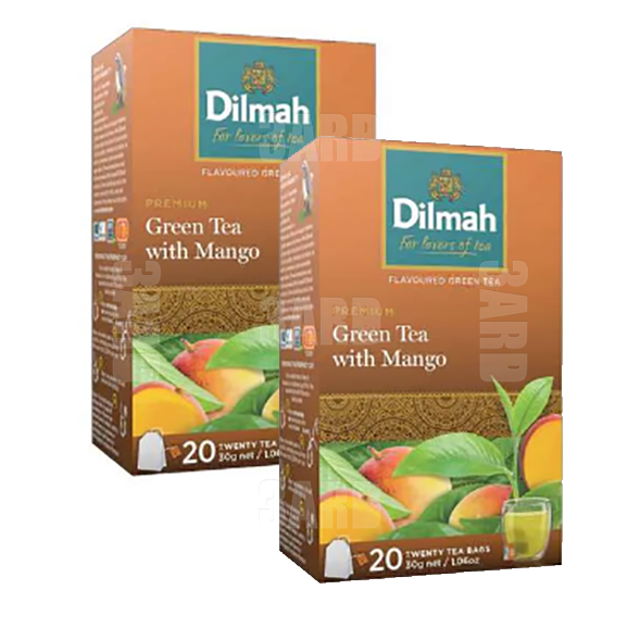 Dilmah Green Tea with Mango 20 Teabags - Pack of 2