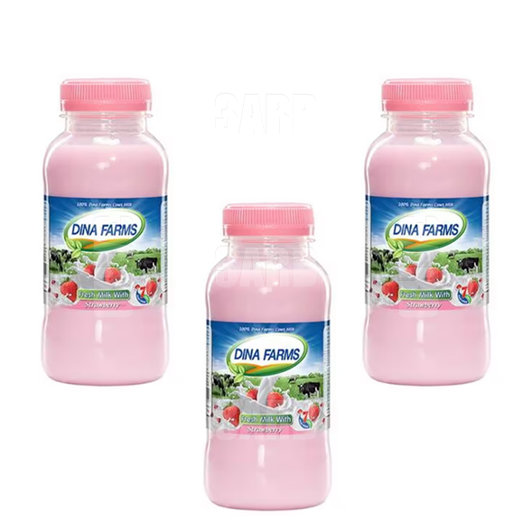 Dina Farms Strawberry Milk 250ml - Pack of 3