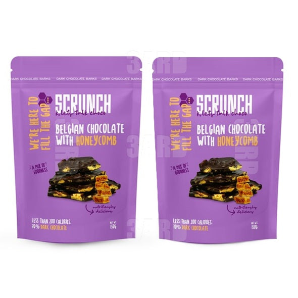 Scrunch Belgian Dark Chocolate with Honeycomb 110g - Pack of 2