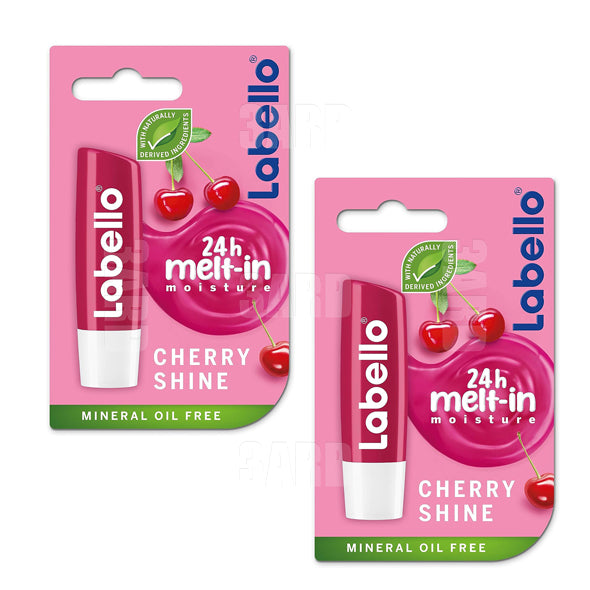 Labello Cherry Shine Lip Balm Stick 4.8g - Pack of 2