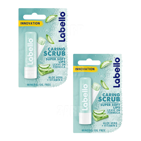 Labello Lip Scrub Lip Caring Aloe Vera & Vitamin E Green 4.8g - Pack of 2