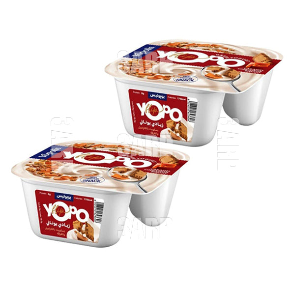 Yopolis Greek Yogurt with Biscuit , Caramel & Cinnamon 145g - Pack of 2