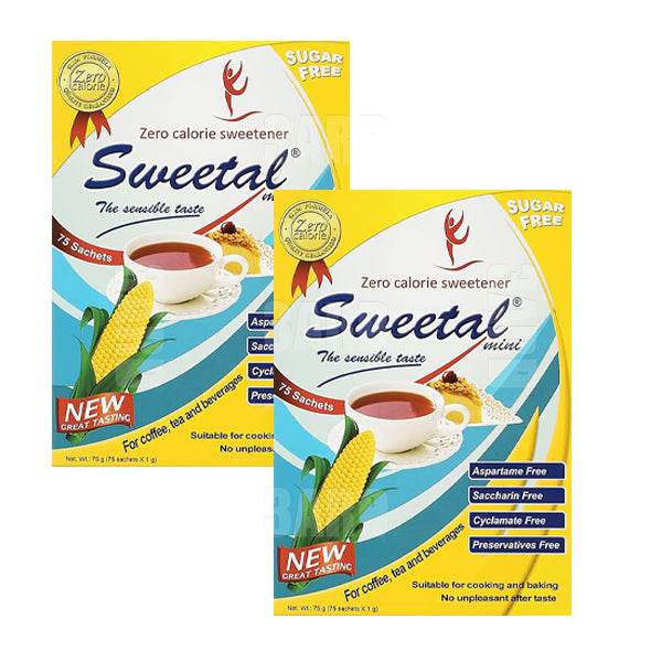 Sweetal Sugar Free Sticks 75 Sachets- Pack of 2