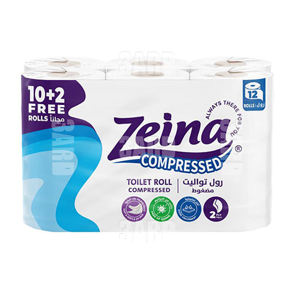 Zeina Compressed Toilet Rolls 12 pcs - Pack of 1