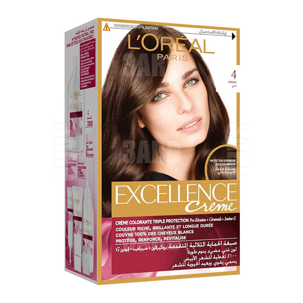 Loreal Paris Excellence Creme Haircolor 4 Brown - Pack of 1