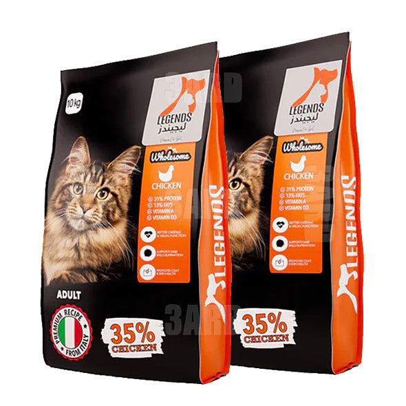 Legends Cat Dry Food Adult with Chicken 10 kg - Pack of 2