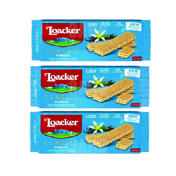 Loacker Vanilla Classic Wafer 45g‏ - Pack of 3