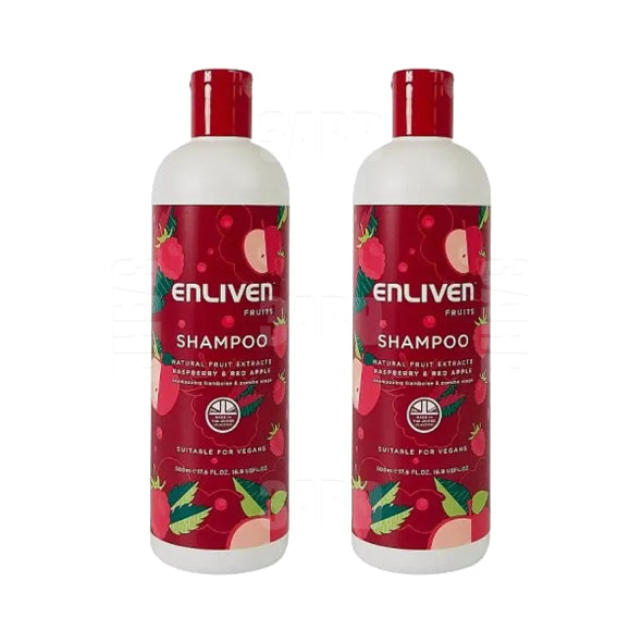 Enliven Shampoo Raspberry & Red Apple 500ml - Pack of 2