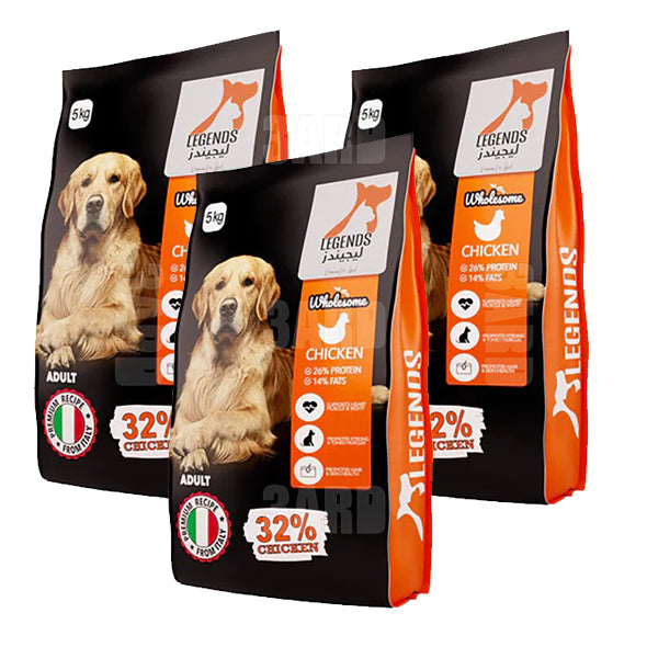 Legends Dog Dry Food Adult with Chicken 5kg - Pack of 3