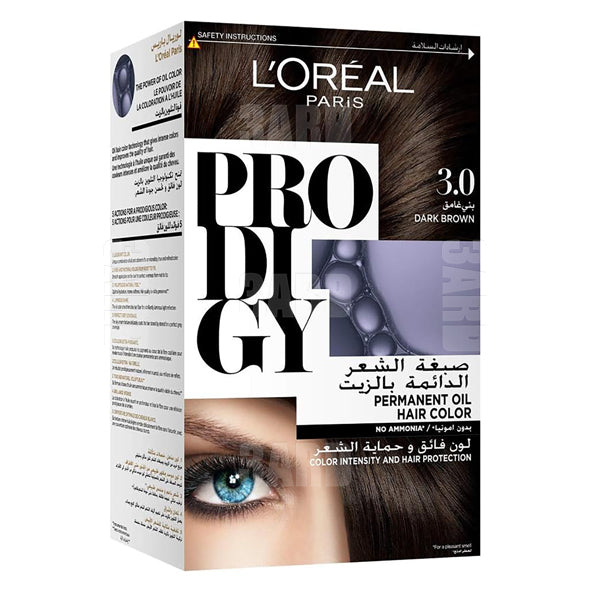 Loreal Paris Prodigy Oil Creme Haircolor Ammonia Free 3 Dark Brown - Pack of 1