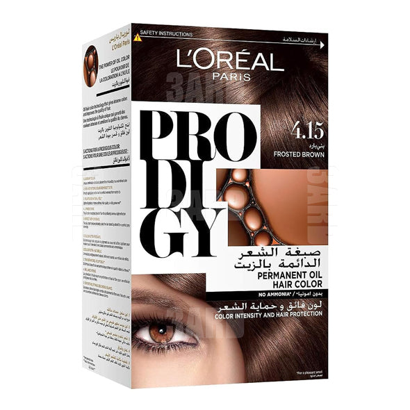 Loreal Paris Prodigy Oil Creme Haircolor Ammonia Free 4.15 Frosted Brown - Pack of 1