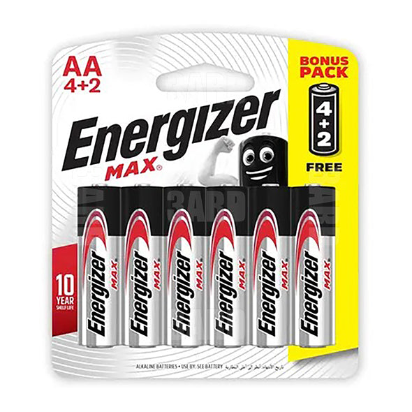 Energizer Type AA Max Alkaline Batteries 6 pcs - Pack of 1