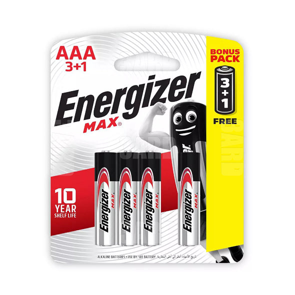 Energizer Type AAA Max Alkaline Batteries 4 pcs - Pack of 1