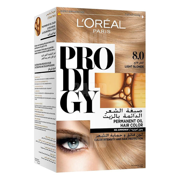 Loreal Paris Prodigy Oil Creme Haircolor Ammonia Free 8 Light Blonde - Pack of 1