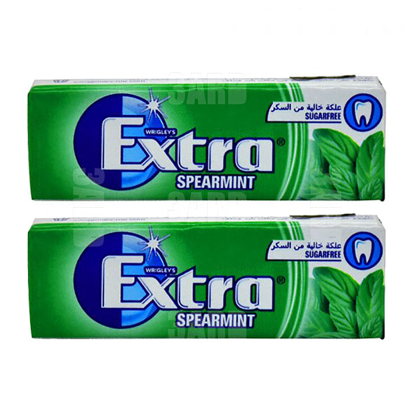Extra Spearmint Gum Sugar Free 10 pcs - Pack of 2