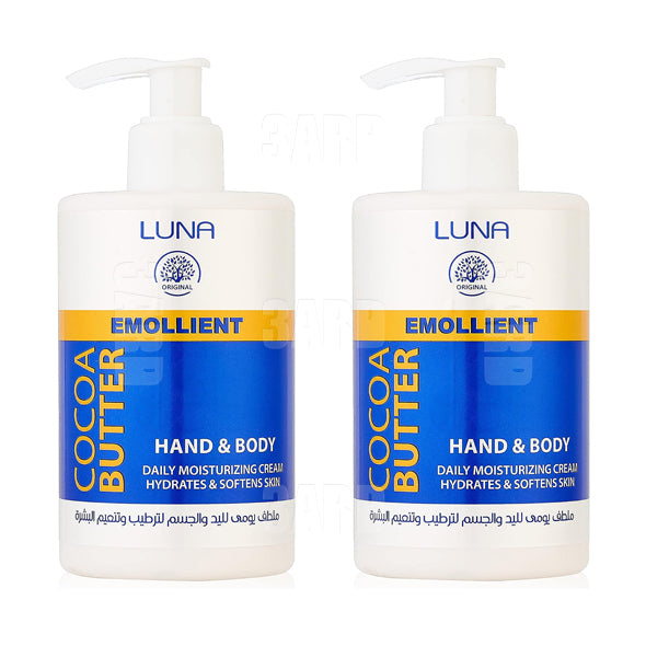 Luna Emollient Hand & Body Cream with Cocoa Butter 300g - Pack of 2