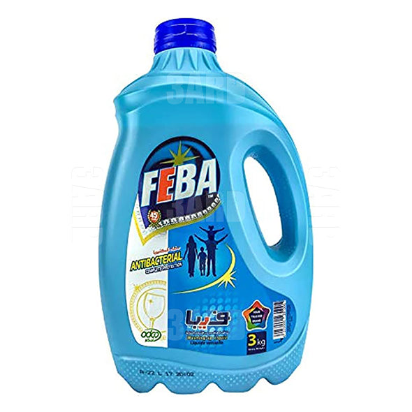 Feba Dish Wash Liquid Anti Bactrial 3L - Pack of 1