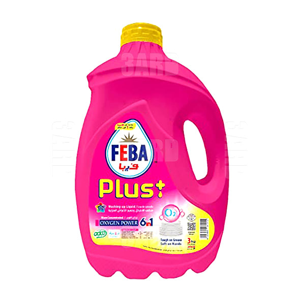 Feba Dish Wash Liquid Plus Oxygen Power 3L - Pack of 1