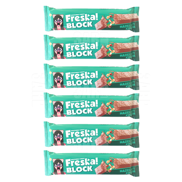 Freska Block Wafer with Hazelnut Cream 32g - Pack of 6