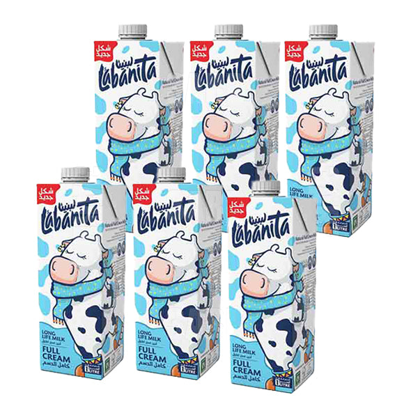 Labanita Full Cream Milk TetraPack 1L - pack of 6