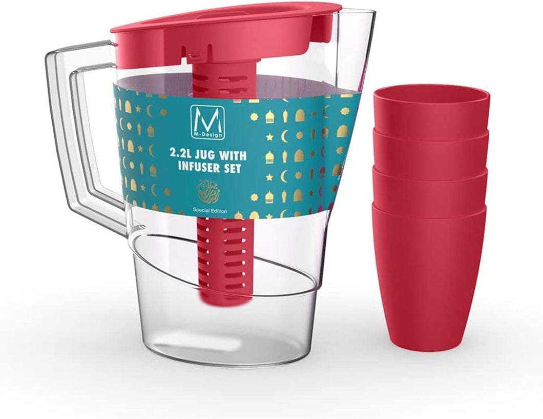M-Design Pitcher with Infuser + 4 Cup