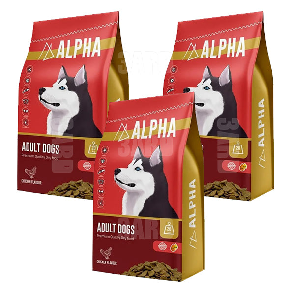 Alpha Dog Dry Food Adult Chicken 4kg - Pack of 3