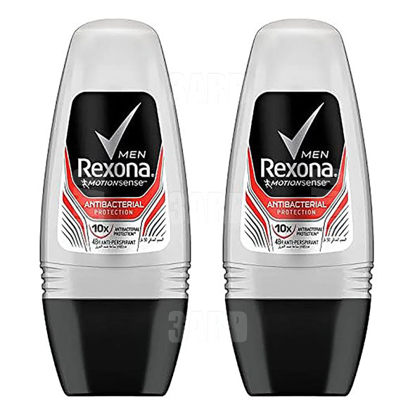 Rexona Men Antiperspirant Deodorant Roll on Antibacterial Protection 50ml - Pack of 2