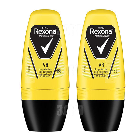 Rexona Men Antiperspirant Deodorant Roll on V8 50ml - Pack of 2