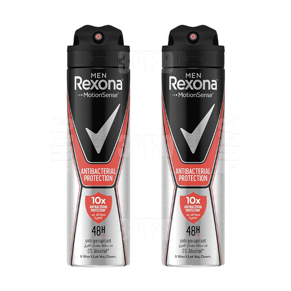 Rexona Men Antiperspirant Deodorant Spray Antibacterial Protection 150ml - Pack of 2
