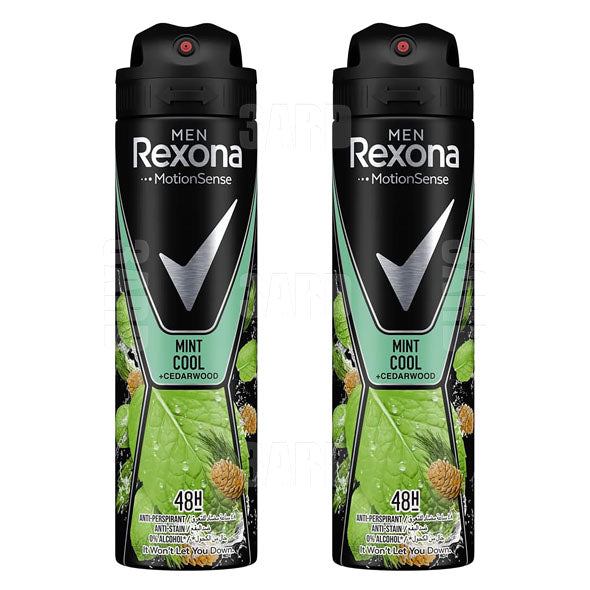 Rexona Men Antiperspirant Deodorant Spray Mint Cool 150ml - Pack of 2