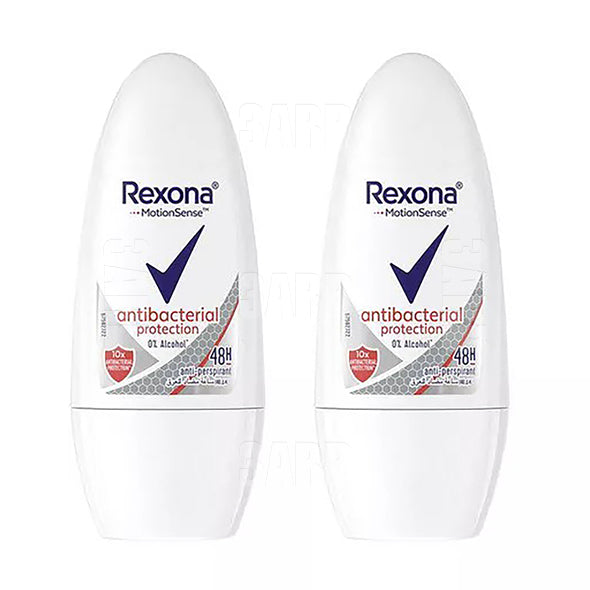 Rexona Women Antiperspirant Deodorant Roll on Antibacterial Protection 50ml - Pack of 2