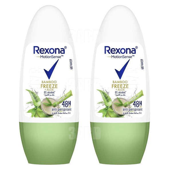 Rexona Women Antiperspirant Deodorant Roll on Bamboo Freeze & Aloe Vera 50ml - Pack of 2