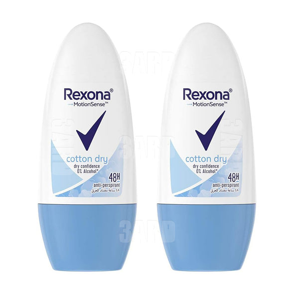 Rexona Women Antiperspirant Deodorant Roll on Cotton Dry 50ml - Pack of 2