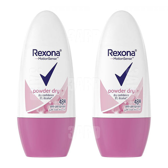Rexona Women Antiperspirant Deodorant Roll on Powder Dry 50ml - Pack of 2