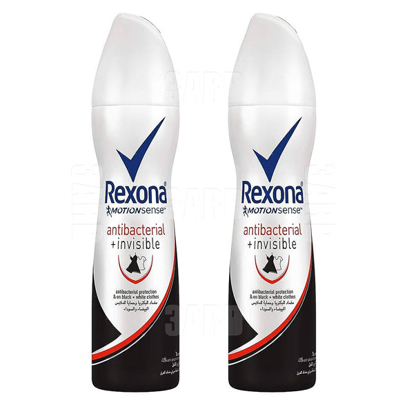 Rexona Women Antiperspirant Deodorant Spray Antibacterial + Invisible 150ml - Pack of 2