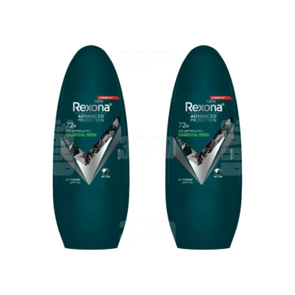 Rexona Men Antiperspirant Deodorant Roll on Charcoal Clean 50ml - Pack of 2