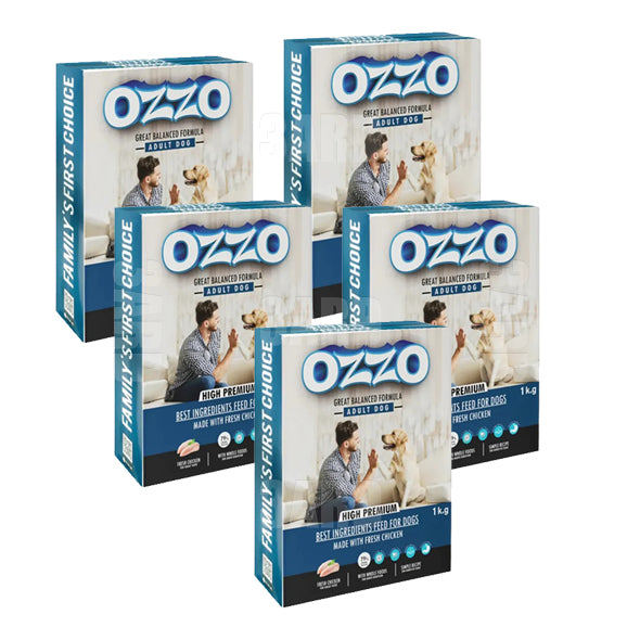 Ozzo Dog Dry Food Adult Chicken 1kg - Pack of 5