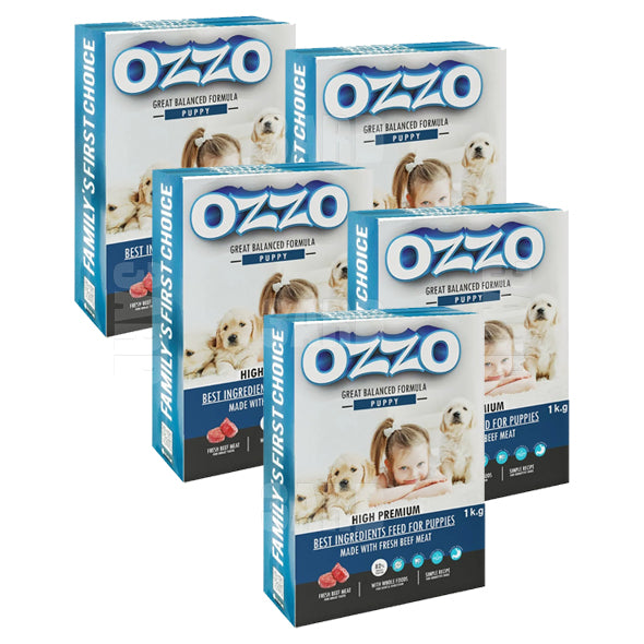 Ozzo Dog Dry Food Puppy Beef 1kg - Pack of 5