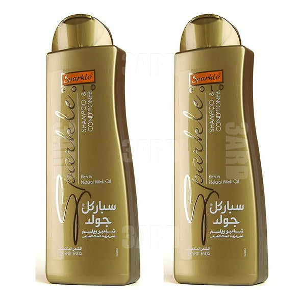 Sparkle Gold Shampoo & Conditioner for Damaged Hair 350ml - Pack of 2