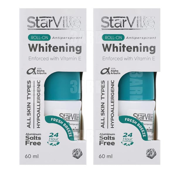 Starville Whitening Antiperspirant Roll on Fresh Breeze 60ml - Pack of 2