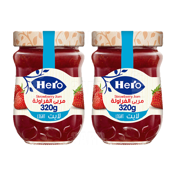 Hero Light Strawberry Jam 320g - Pack of 2