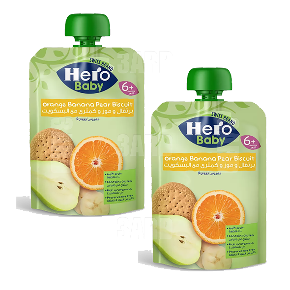 Hero Baby Orange, Banana, Pear & Biscuit 100g - Pack of 2