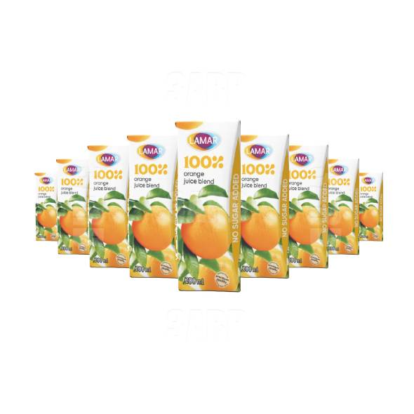 Lamar 100% Orange Juice 200ml - Pack of 9