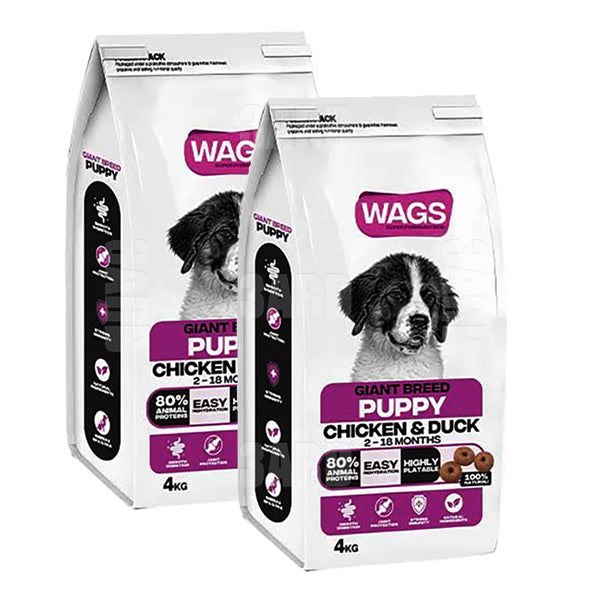 Wags Giant Breed Puppy Chicken & Duck 4K - Pack of 2