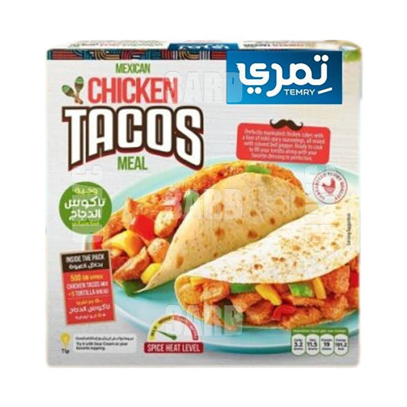 Temry Chicken Tacos Meal 500g + Tortilla Bread 5 pcs - Pack of 1