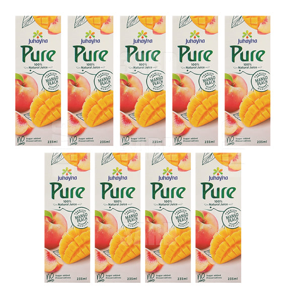 Juhayna Pure Mango Peach Juice 235ml - Pack of 9